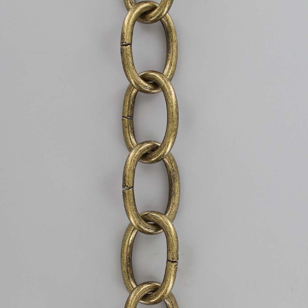 ANTIQUE BRASS PLATED STEEL OVAL 3/16IN. THICK CHAIN