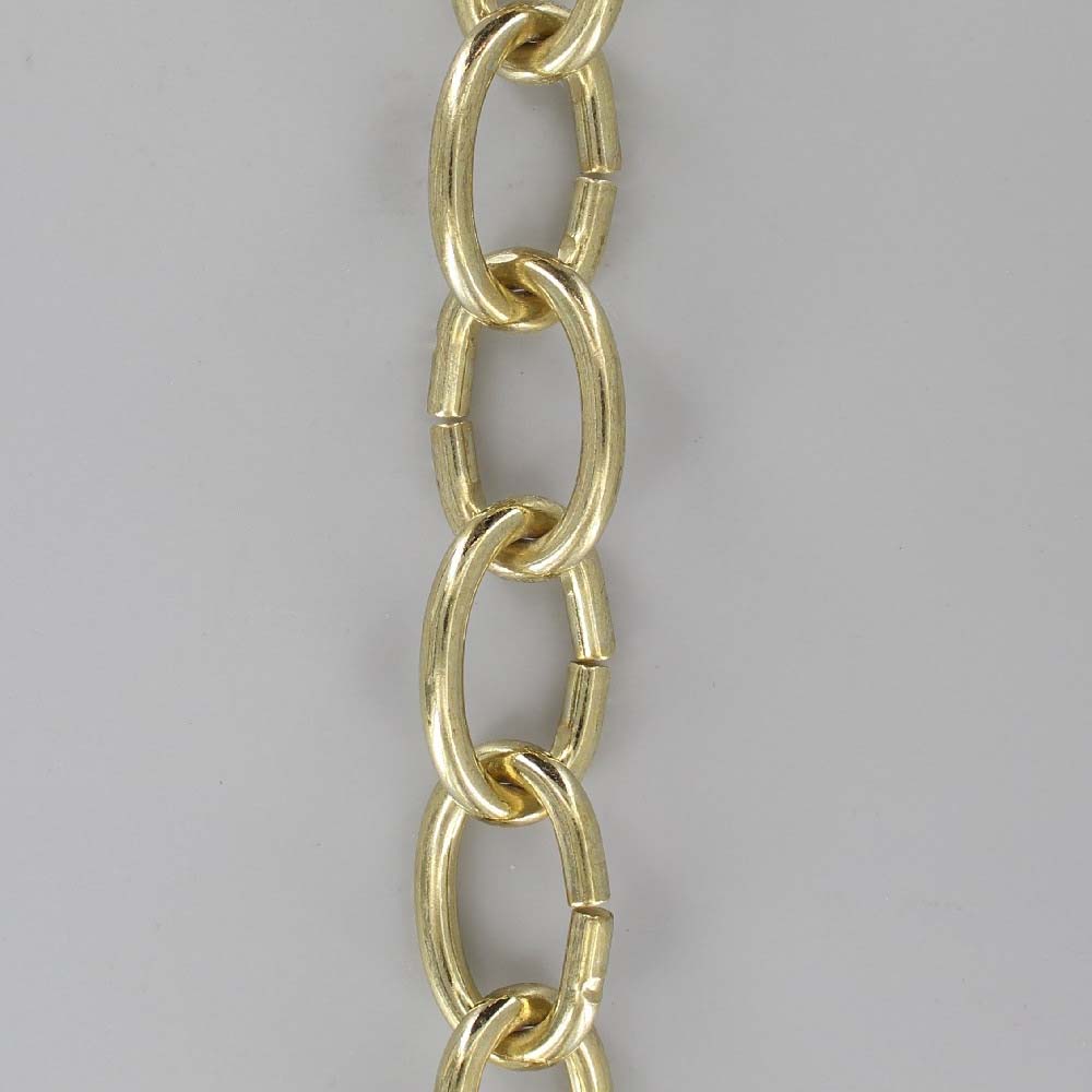 BRASS PLATED STEEL OVAL 3/16IN. THICK CHAIN
