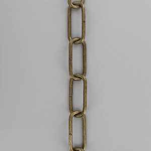 ANTIQUE BRASS PLATED STEEL LONG OVAL 3/16IN. THICK CHAIN