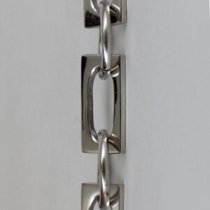 NICKEL PLATED FINISH CAST BRASS RECTANGULAR CHAIN WITH ROUND LINKS