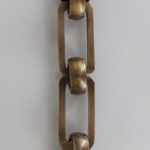ANTIQUE BRASS FINISH BRASS HAND MADE RECTANGULAR SHAPE CHAIN WITH ROUND JOINING LINKS