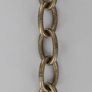 ANTIQUE BRASS PLATED STEEL OVAL 3 GAUGE (1/4IN.) THICK CHAIN