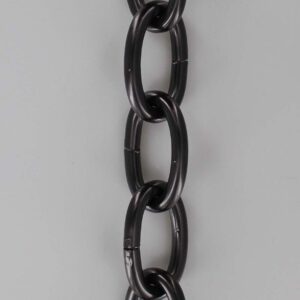BLACK POWDER COATED STEEL OVAL 3 GAUGE (1/4IN.) THICK CHAIN