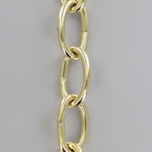 BRASS PLATED STEEL OVAL 3 GAUGE (1/4IN.) THICK CHAIN