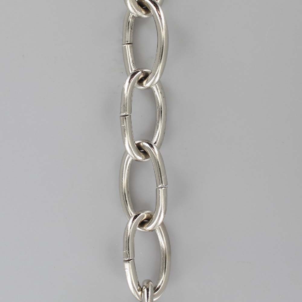 POLISHED NICKEL PLATED STEEL OVAL 3/16IN. THICK CHAIN