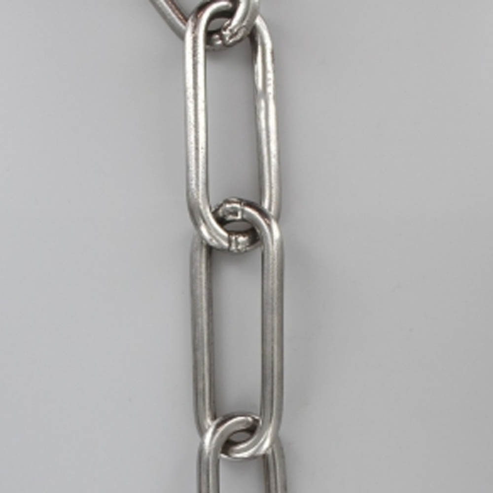 NICKEL PLATED FINISH STEEL LONG LINK 1 GAUGE (5/16IN.) THICK CHAIN (WELDED CLOSED)