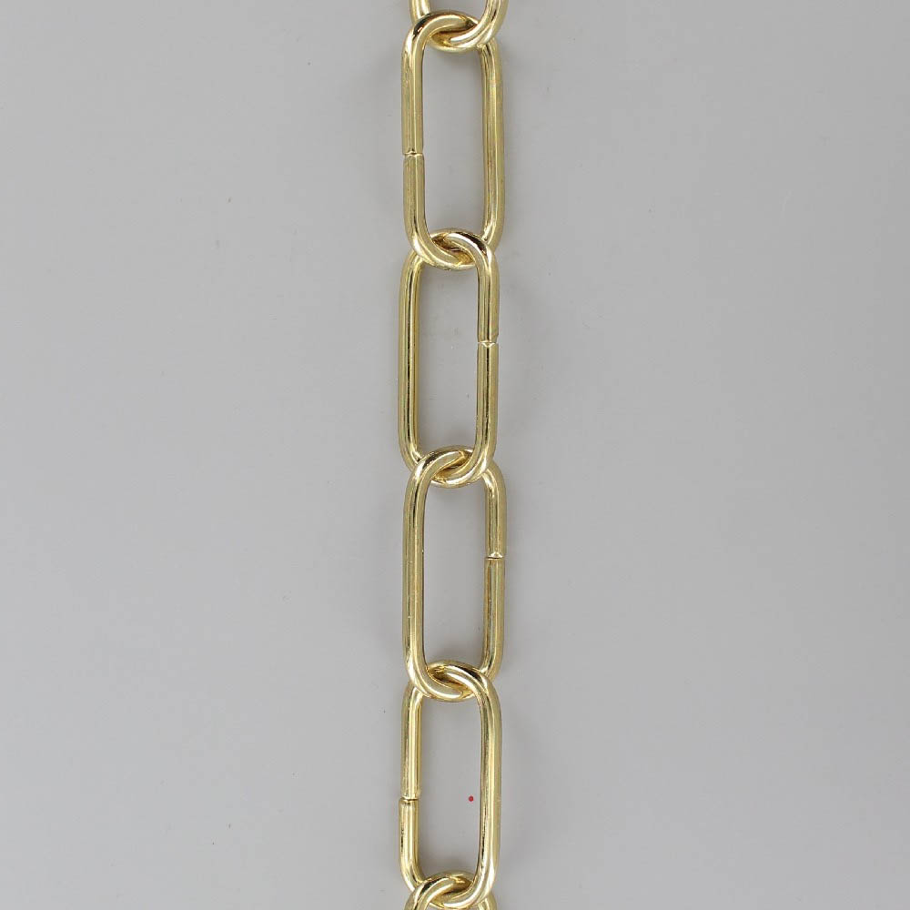 BRASS PLATED STEEL LONG OVAL 3/16IN. THICK CHAIN