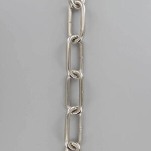 POLISHED NICKEL STEEL LONG OVAL 3/16IN. THICK CHAIN