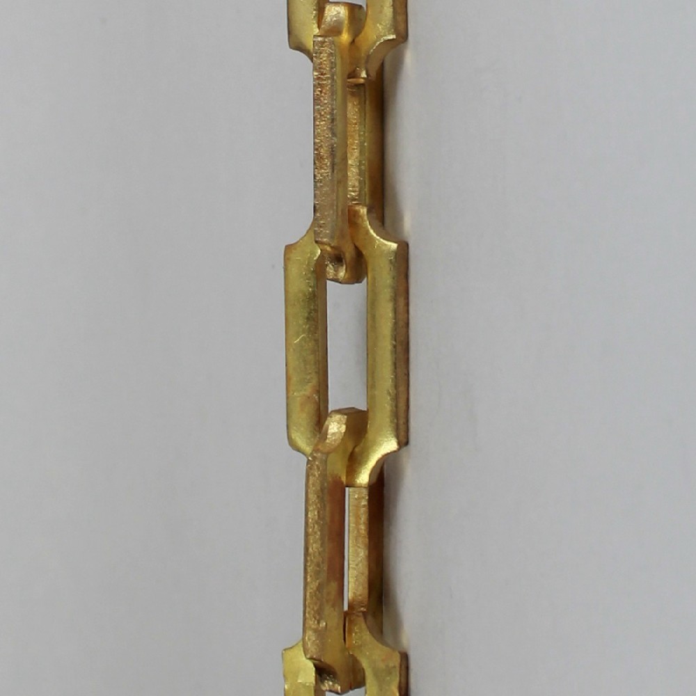 UNFINISHED BRASS SOLID BRASS 3/16IN. CUT CORNER RECTANGLE STYLE CHAIN