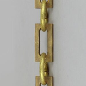 UNFINISHED BRASS CAST BRASS RECTANGULAR CHAIN WITH ROUND LINKS