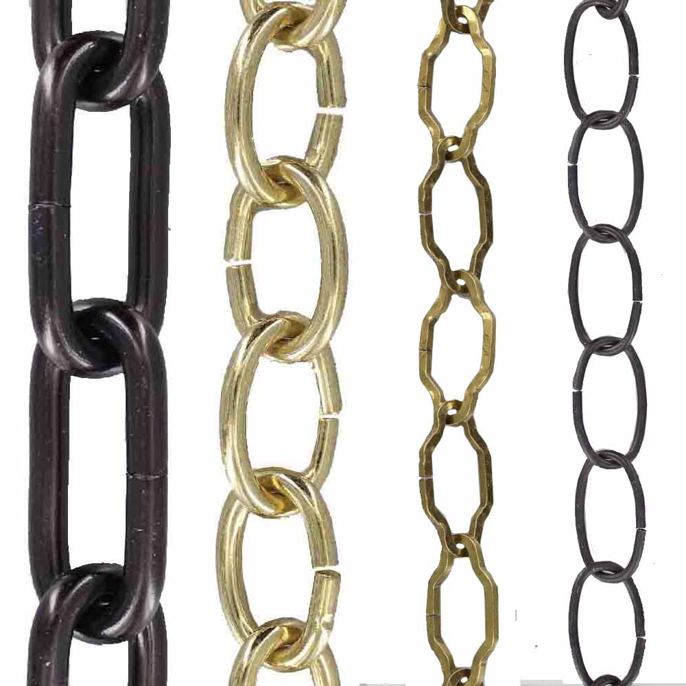 1/8in. Thick Steel Gothic Lamp Chain - Brass Plated